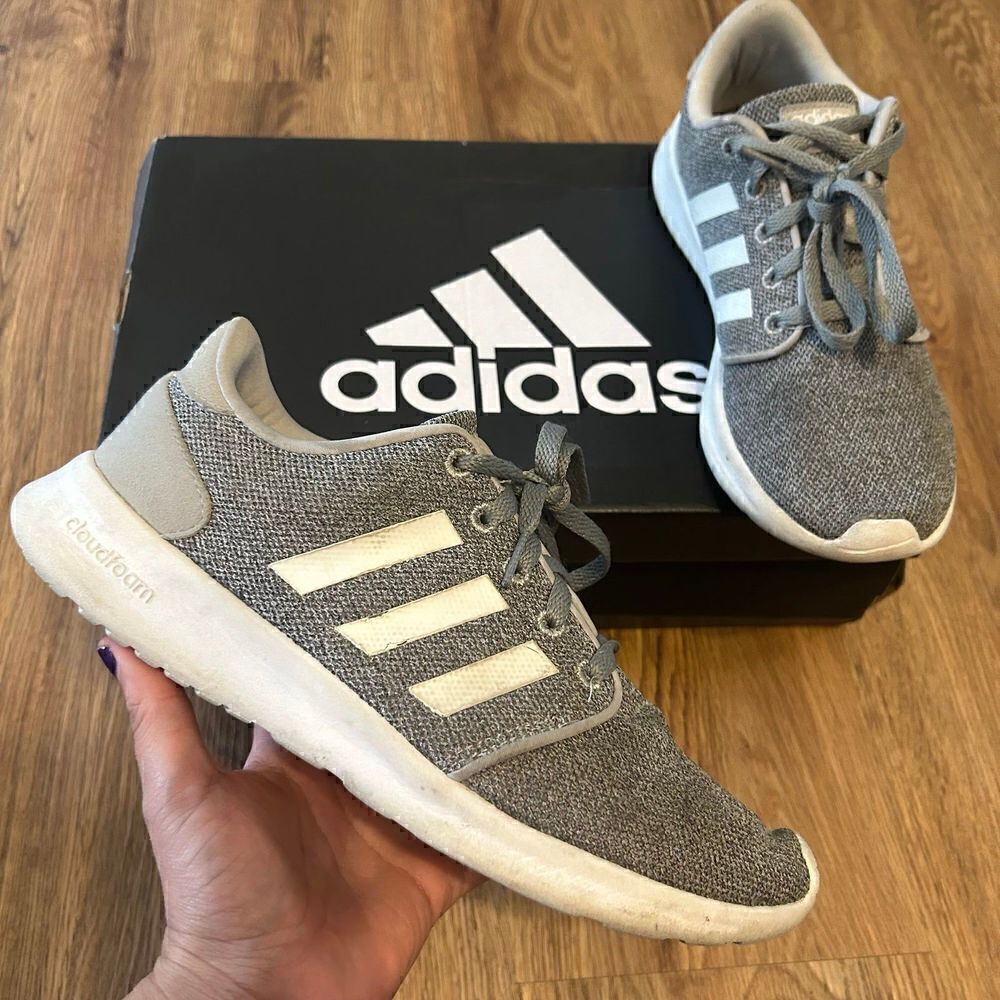 Adidas cloudfoam gray athletic training running shoes sneakers women’s 8.5